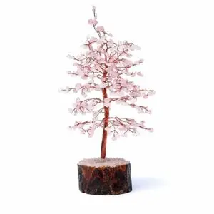 Arbre de pierres précieuses quartz rose