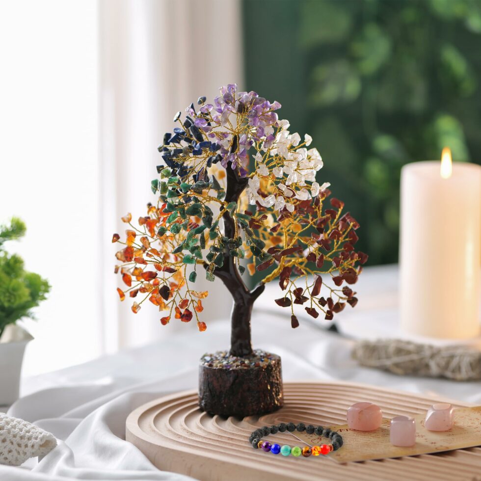 Arbre de pierres précieuses 7 chakras