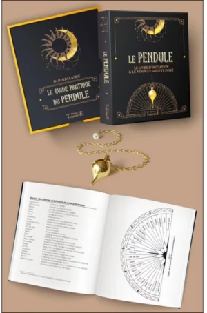 Le Pendule - Coffret - Le livre d'initiation & le pendule goutte doré