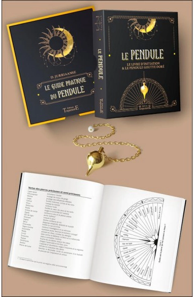 Le Pendule - Coffret - Le livre d'initiation & le pendule goutte doré